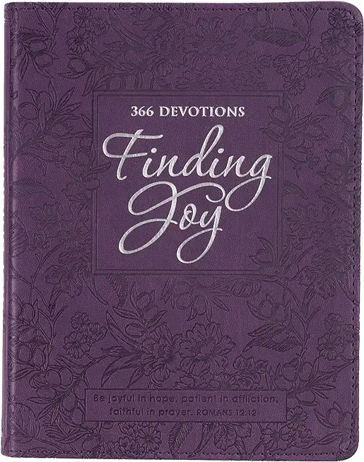 Finding Joy - 366 Devotions, Purple Floral Faux Leather Devotional for Women