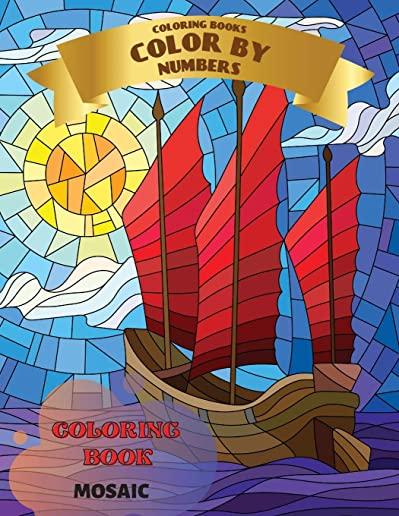 Coloring Books - Color by Numbers - Mosaic: Mosaic Landscapes Color By Number, Coloring with numeric worksheets, Color by number for Adults and Childr