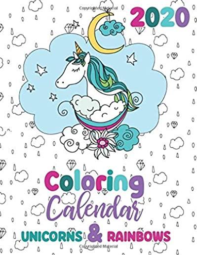 2020 Coloring Calendar Unicorns & Rainbows
