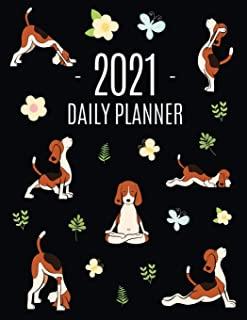 Dog Yoga Planner 2021: Large Funny Animal Agenda - Meditation Puppy Yoga Organizer: January - December (12 Months) - For Work, Appointments,