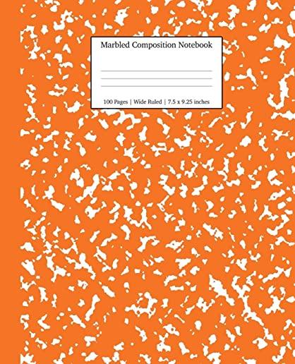 Marbled Composition Notebook: Pumpkin Marble Wide Ruled Paper Subject Book