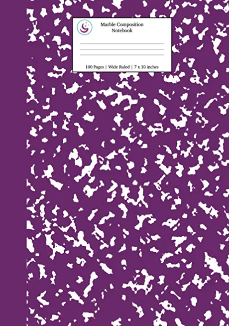 Marbled Composition Notebook: Purple Marble Wide Ruled Paper Subject Book