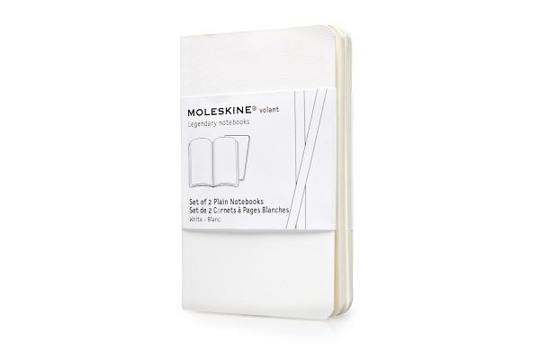 Moleskine Volant Notebook (Set of 2 ), Extra Small, Plain, White, Soft Cover (2.5 X 4)