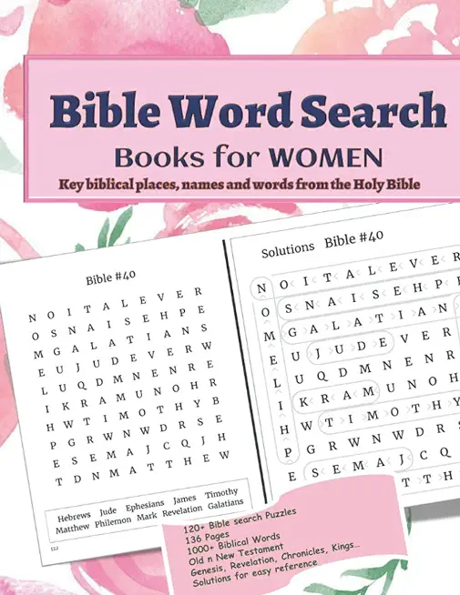 Bible Word Search Books for WOMEN: Large Print - BIBLE Word Puzzle Activity book with solutions - Collection of 1000+ Key Biblical names and places fr